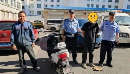 现实版“自投罗网”：内蒙古一男子偷电动车后逃窜，却一头扎进警营健身房……