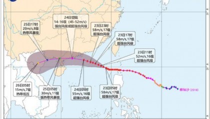 “桦加沙”逼近,预计明日将于广东沿海登陆