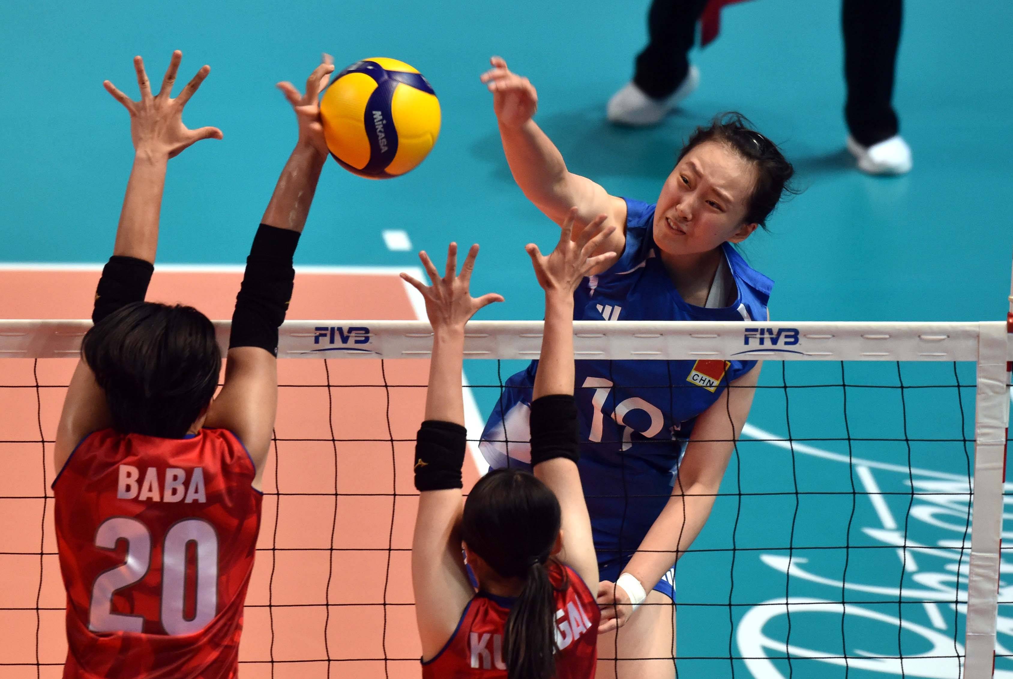 （体育）排球——亚洲东区女子锦标赛：中国队胜日本队